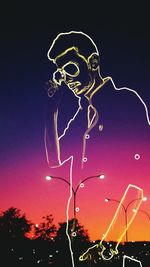 Low angle view of illuminated building