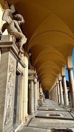 Low angle view of statues in building