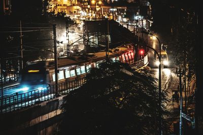 Illuminated city at night