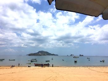 Scenic view of beach against sky