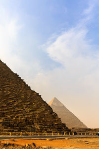 View to the great pyramids in giza