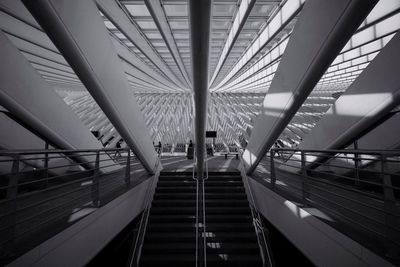 Low angle view of staircase at subway station