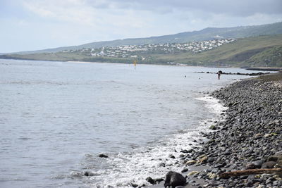 Scenic view of beach against sky