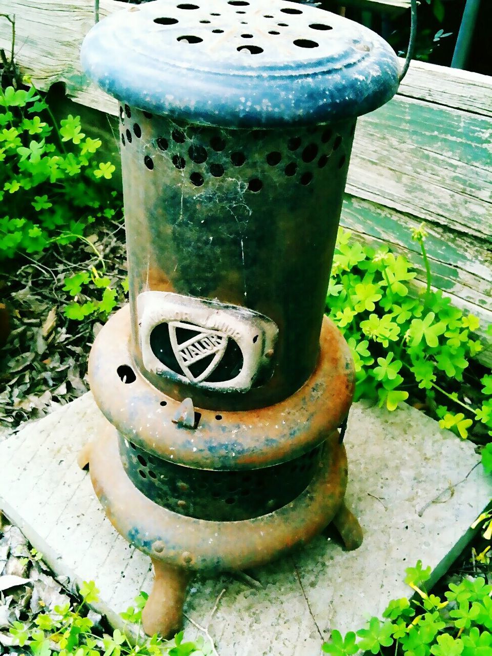 close-up, metal, old, metallic, rusty, green color, day, no people, still life, container, focus on foreground, outdoors, high angle view, drink, abandoned, old-fashioned, weathered, sunlight, single object, obsolete