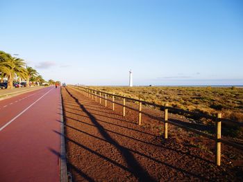 View of road against clear sky