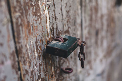 Close-up of padlock