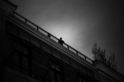 Low angle view of office building against sky