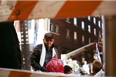 Man standing in tray