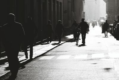 Woman standing in city