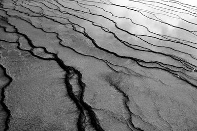 Full frame shot of natural pattern landscape in yellowstone national park