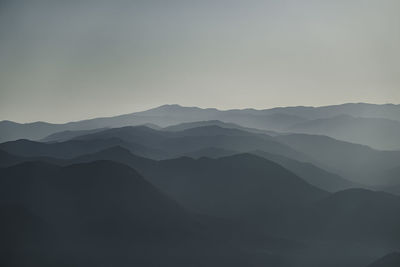 Scenic view of mountains against clear sky