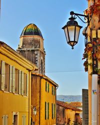 Low angle view of buildings in city