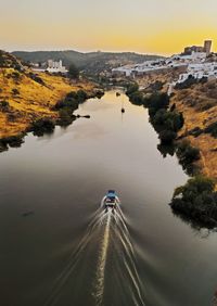 Boat at the guadiana river in portugal