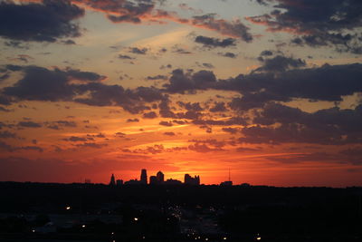 Sunset over city