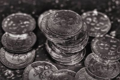 Close-up of coins