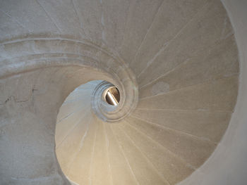 Directly below shot of spiral staircase