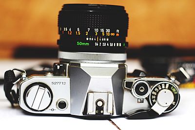 Close-up of camera