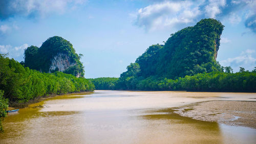 Scenic view of river against sky