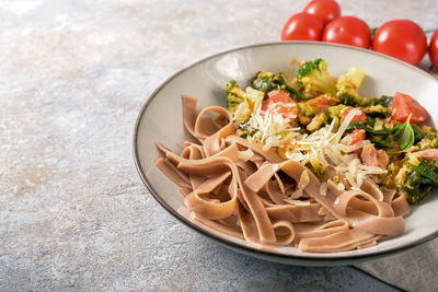 Close-up of food in plate on table