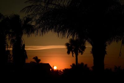 Silhouette trees against sky during sunset