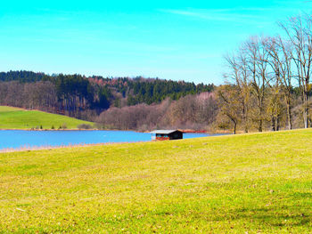 Scenic view of field against sky