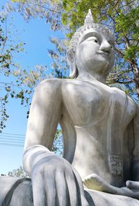 Low angle view of statue in park