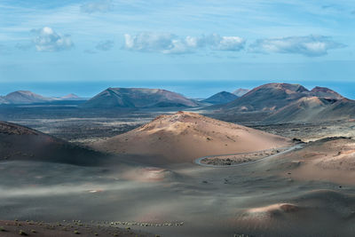 Scenic view of desert against sky