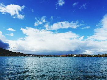 Scenic view of river against sky