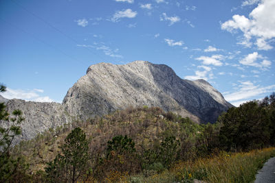 Scenic view of rocky mountains against sky