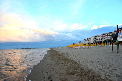 Scenic view of beach against sky