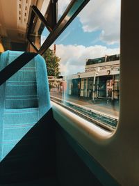 Train passing through window