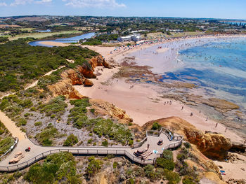 High angle view of sea against sky