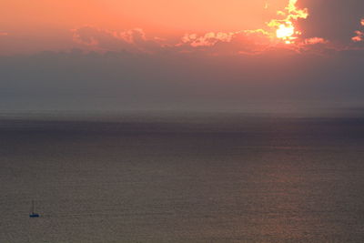 Scenic view of dramatic sky during sunset