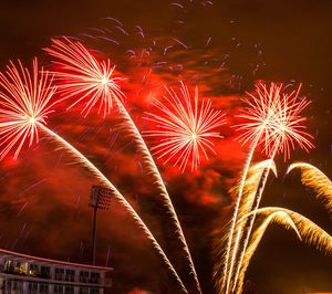 Low angle view of firework display