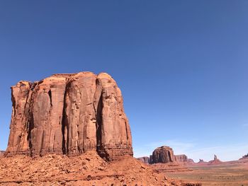 Landscape of massive red rock butte in arizona