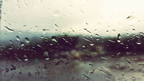 Close-up of water drops on glass