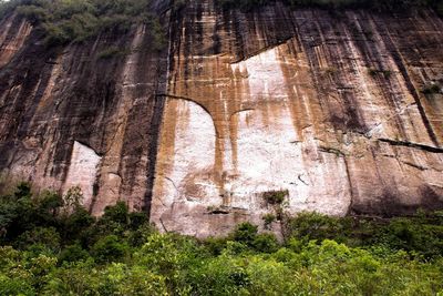 Low angle view of rock formation