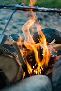 Close-up of bonfire