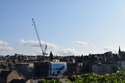 View of edinburgh against blue sky
