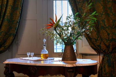 Potted plant on table