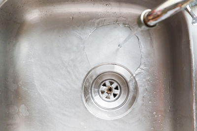 Close-up of water drops on bathroom at home