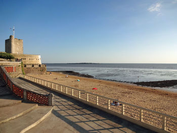 Scenic view of beach against clear sky in fouras