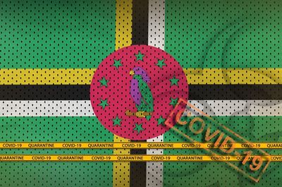 Digital composite image of multi colored umbrella