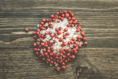 Directly above shot of berries on table