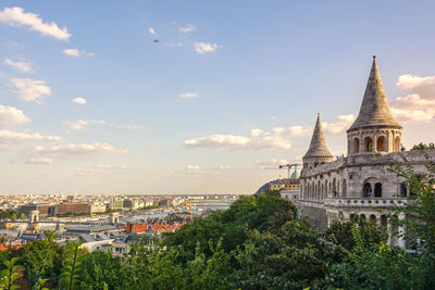 High angle view of townscape against sky