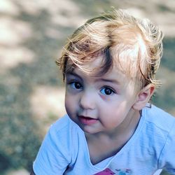 Close-up portrait of cute baby girl