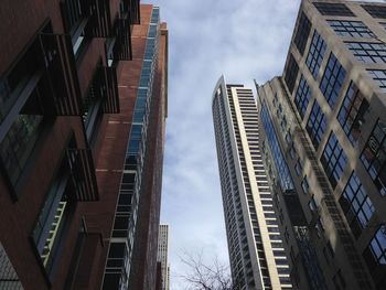 Low angle view of modern building against sky