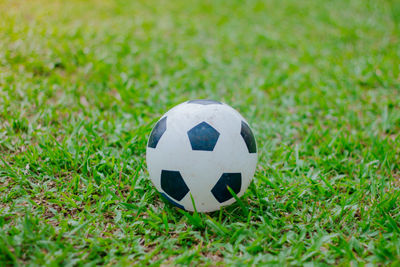 Close-up of ball on field