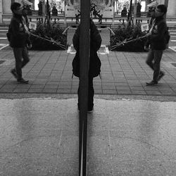 Woman standing in city