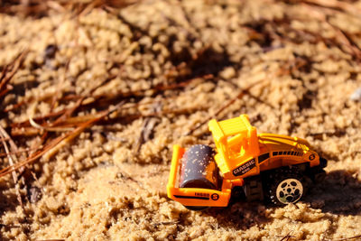 Close-up of toy car